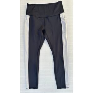 EUC Move Theology Colorblock Leggings Women’s Large , Pockets, Black/Cream